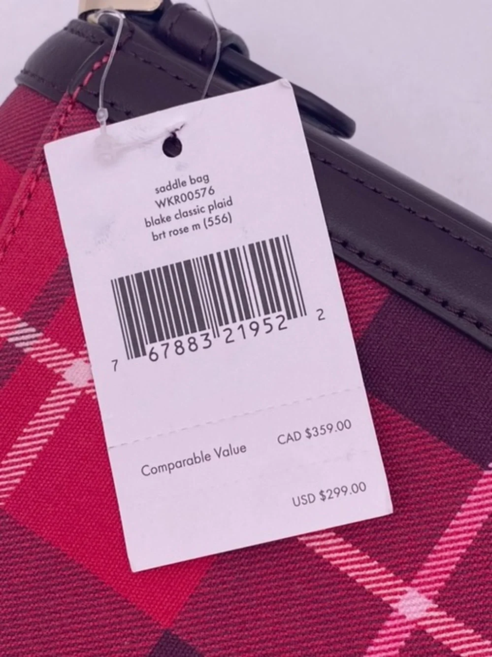 Kate Spade New York BLAKE PLAID SADDLE  CROSSBODY BAG